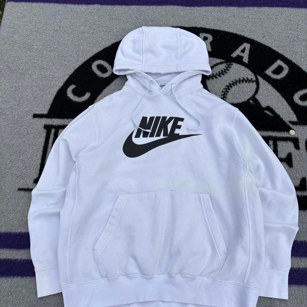 Nike white hoodie with black